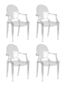Набор 4 шт Стул обеденный DOBRIN LOUIS GHOST, цвет прозрачный