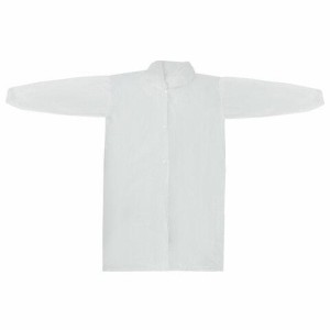 Халат одноразовый белый на кнопках КОМПЛЕКТ 10 шт., XXXL 110 см, резинка, 30 г/м2, ОПТИТРЕЙД