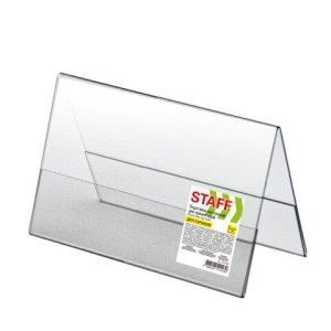 Подставка настольная для презентаций 210х150 мм (домик), двусторонняя, ПЭТ, STAFF, 291390