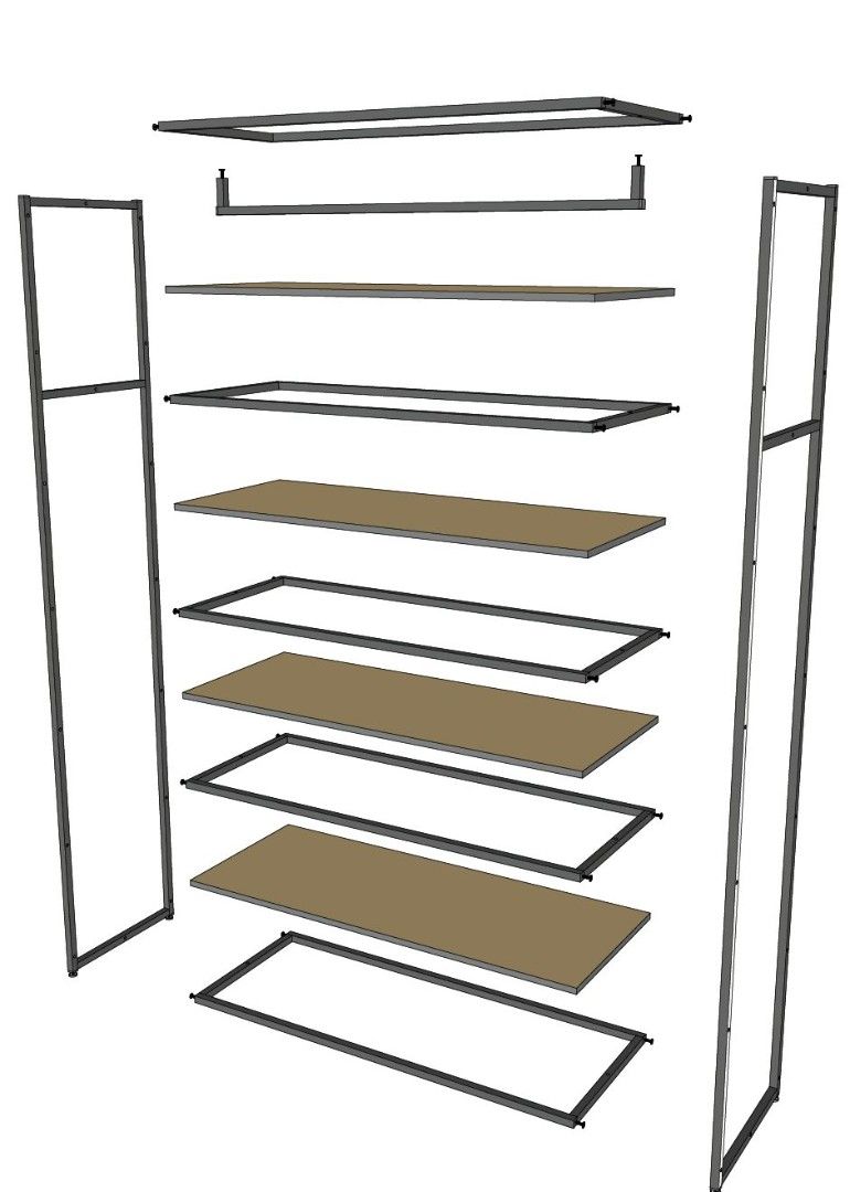Стеллаж для одежды в стиле Лофт A22120-19-ЧБ