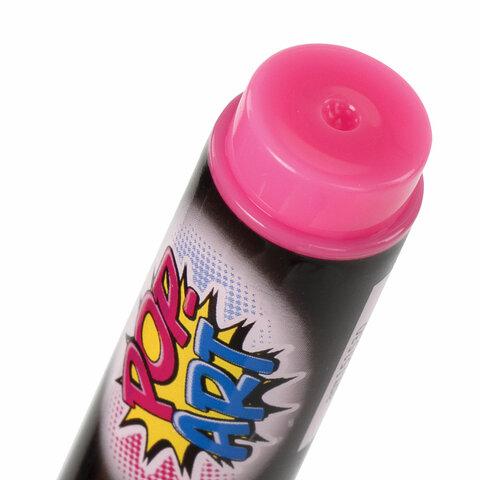 Маркер меловой BRAUBERG "POP-ART", сухостираемый, для гладких поверхностей, 5мм, РОЗОВЫЙ, 151530