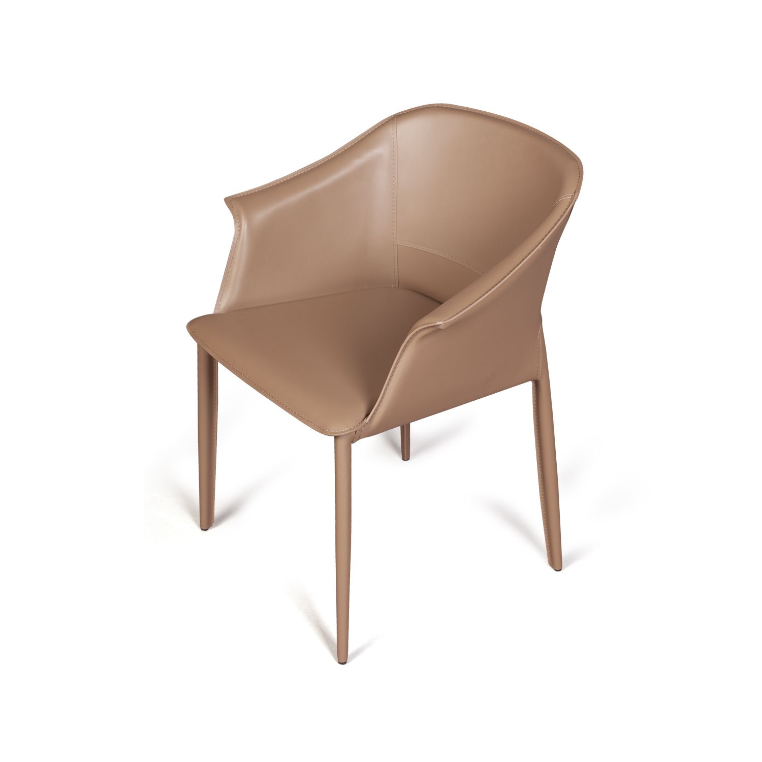 Стул  с подлокотниками Джио, кожа хаки-тауп