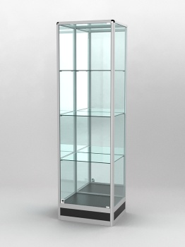 Витрина "ПРОФИЛЬ ПОДИУМ" №4-400-3 (задняя стенка - зеркало), Черный