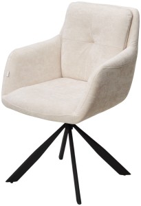 Стул ФЕДЕРИКО ДАНС 180 град. поворотный, цвет NORDIC 11 Молочный / Черный каркас