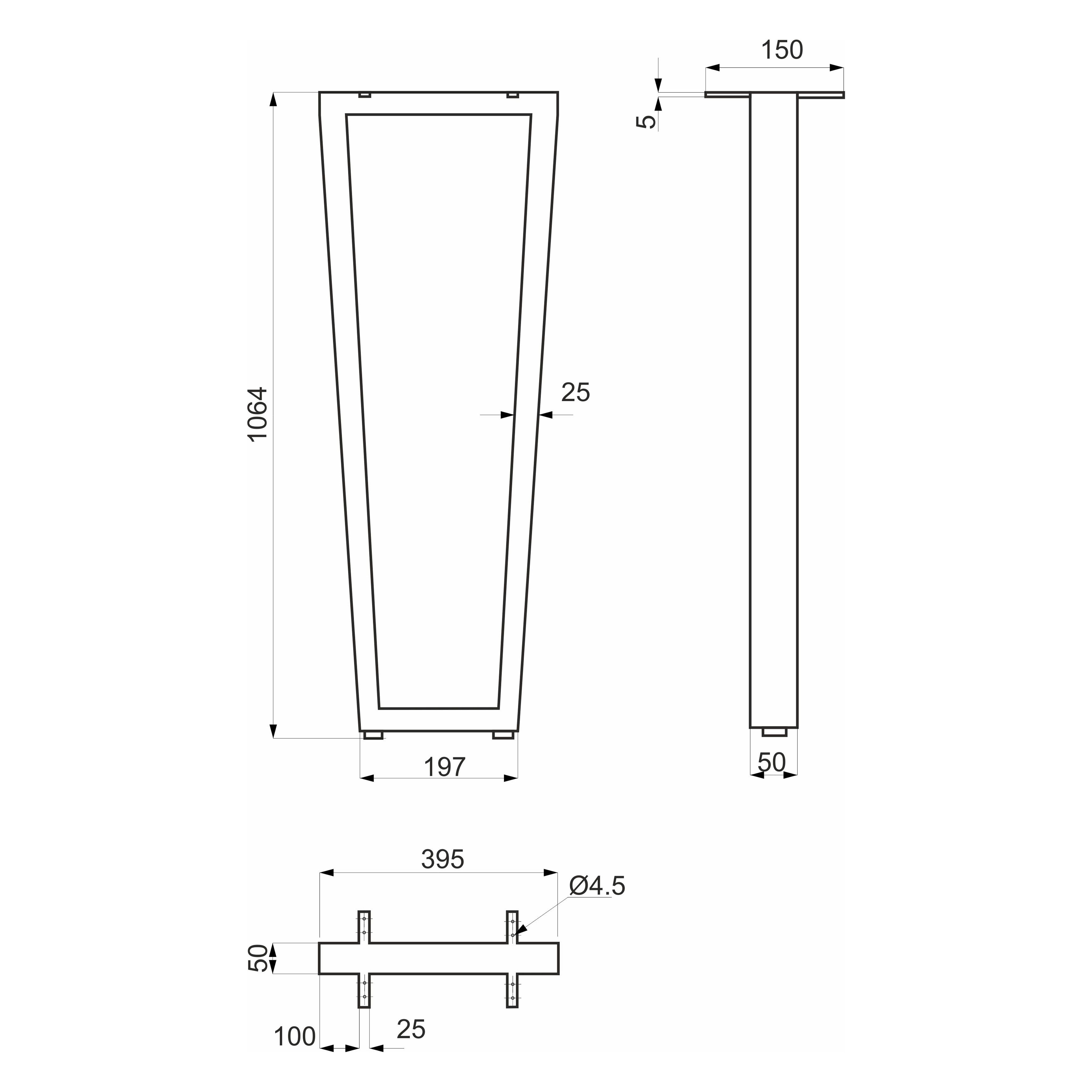 Подстолье VIKING h-1064 черный AKS