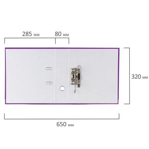 Папка-регистратор BRAUBERG с покрытием из ПВХ, 80 мм, с уголком, фиолетовая (удвоенный срок службы), 227200