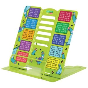 Подставка для книг и учебников большая BRAUBERG KIDS "Funny Pigeons" с таблицей умножения, регулируемый угол наклона, металлическая, 238961