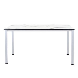 Стол обеденный LuxAlto LA-H33-ST45 белый/мрамор белый HPL 140*85*1,2