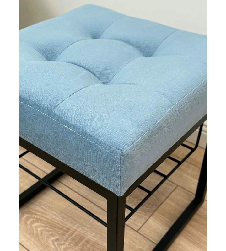 Банкетка Марсей 40-44 с полкой (голубой/черный)