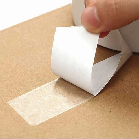 Клейкая двусторонняя лента 38 мм х 25 м, ТОНКАЯ ОСНОВА полипропилен, 90 микрон, BRAUBERG, 606426