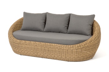 "Барселона" диван из искусственного ротанга трехместный, цвет соломенныйцвет соломенный