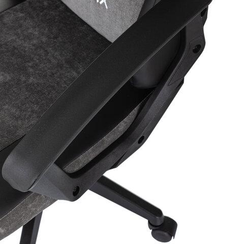 Кресло компьютерное BRABIX "Forcer GM-127", 2 подушки, экокожа/велюр, черное/серое, 533216