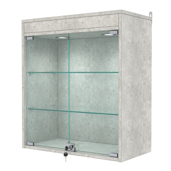 Витрина настенная №1-3АГ с подсветкой, Метрополитан Грей