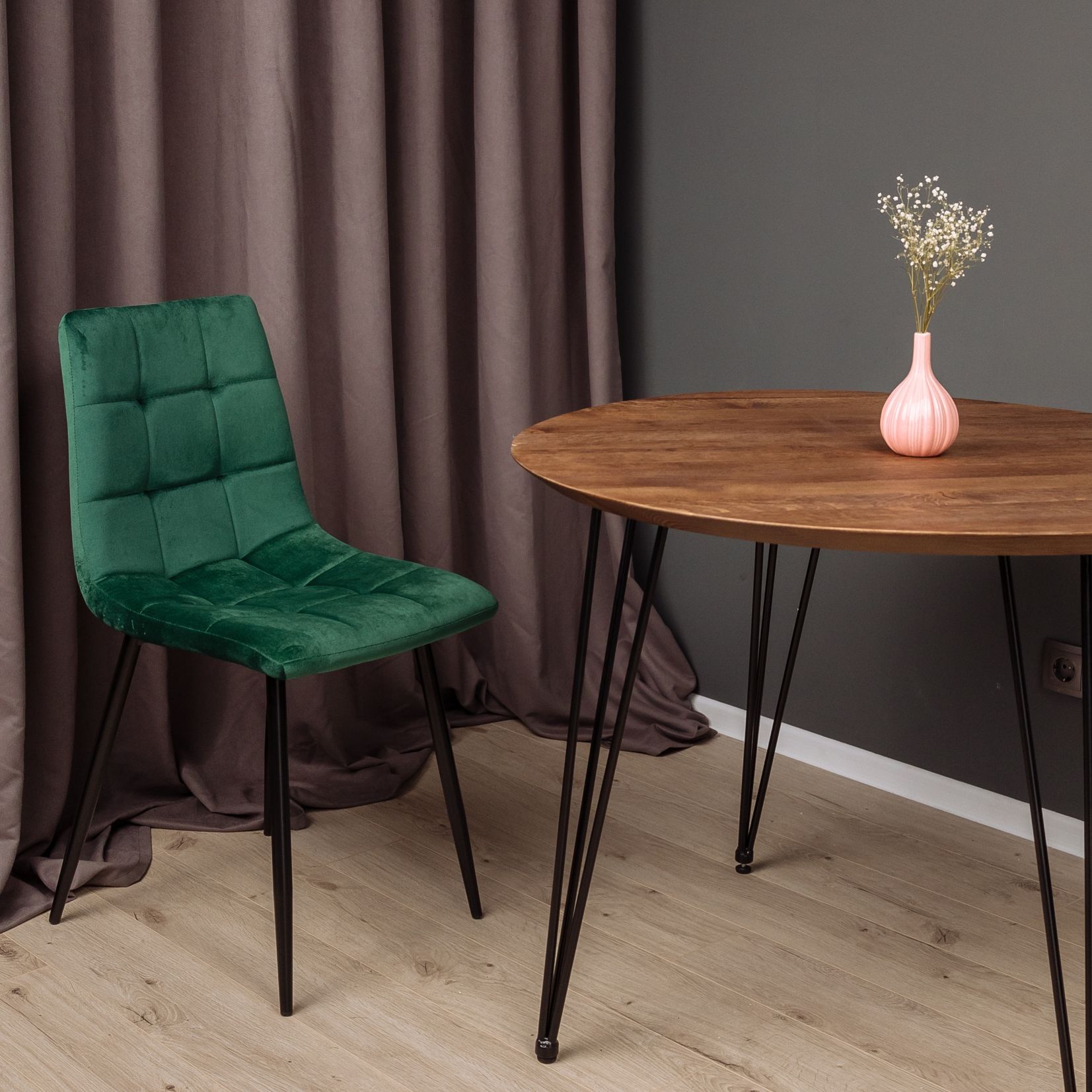 Стул Dallas, зеленый, велюр