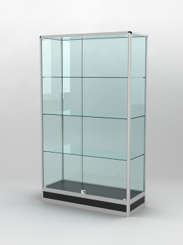 Витрина "ПРОФИЛЬ ПОДИУМ" №2-400-2 (задняя стенка - стекло), Черный