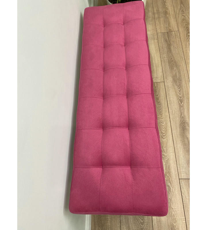 Банкетка Сканди-120-2-полочная (розовый/белый)