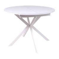 Стол  VEGA раздвижной, D100(135)*75, стекло Белый/Белый