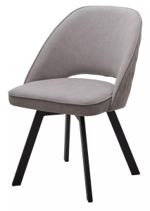 Стул ДУНА (DUNA) 360 град. поворот. B22 Серый, велюр / черный каркас