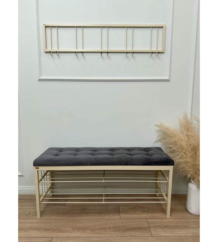 Вешалка настенная металлическая с крючками -115 (бежевый) цена 2 700 ₽ Вешалка настенная металлическая с крючками -115 (бежевый)