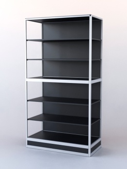Витрина-стеллаж из ал.профиля №4 (метровая), Черный