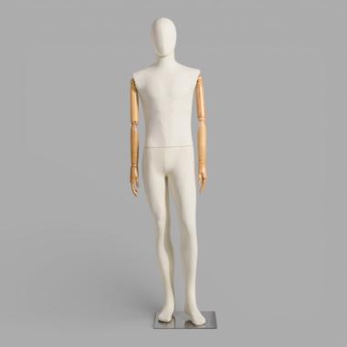 JMP6-QF Манекен мужской тканевый с деревянными руками