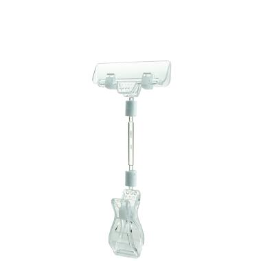 Ценникодержатель на прищепке с широким зажимом FX-CLAMP, ножка 50 мм