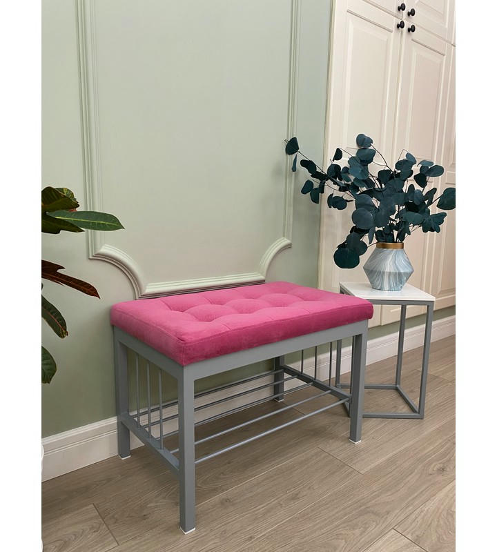 Банкетка Сканди-60 (розовый/серый)