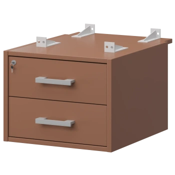 Тумба подвесная для столов на м/каркасе гл.730 мм Арго-М АМТ2-02Ц.73 Терракота/Белый