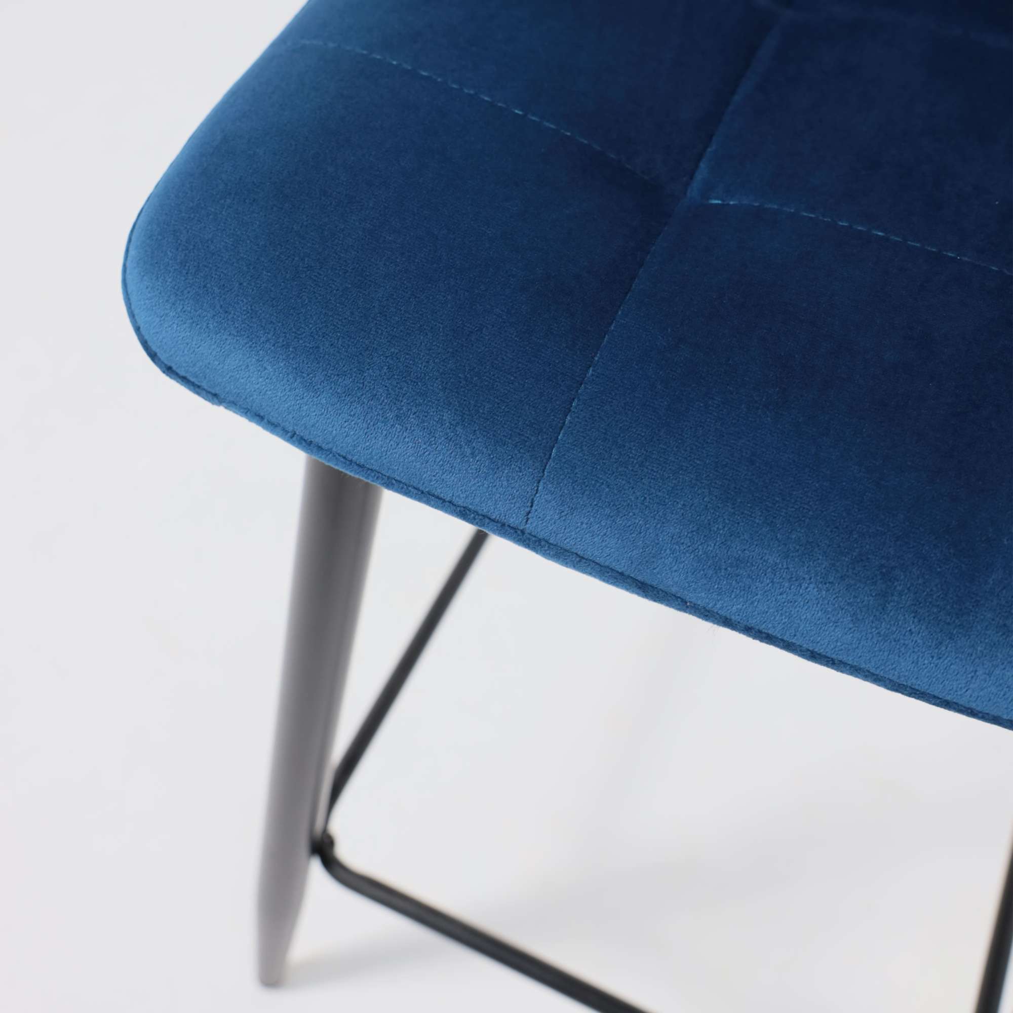 Стул барный Mia, синий, велюр