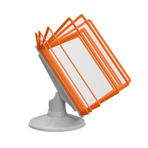 СЮИТА-01.А4Gr.Or Демосистема настольная вращающаяся серая 10 оранжевых панелей А4