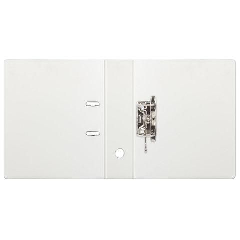 Папка-регистратор BRAUBERG с двухсторонним покрытием из ПВХ, 70 мм, белая, 222651