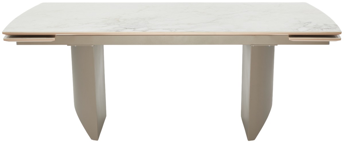 Стол ПУАНТО 200  BRECHA CREMA ELEGANCE, керамика / Латте каркас