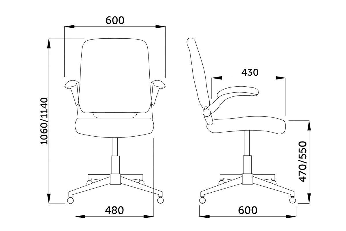 Кресло поворотное Milan, черный, сетка