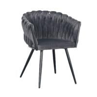 Стул Трир, темно-серый бархат HLR, ножки черные