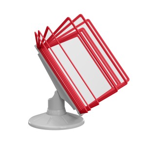 СЮИТА-01.А4Gr.Rd Демосистема настольная вращающаяся серая 10 красных панелей А4