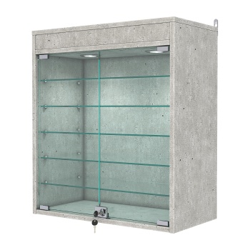 Витрина настенная №1-7АГ с подсветкой, Метрополитан Грей