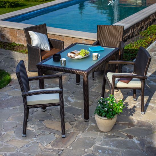 Стол садовый Панама, табак, 120