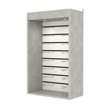 Витрина настенная №2-2ВГ с экономпанелью, без полок, с подсветкой, Метрополитан Грей