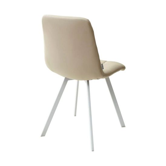 Стул CHILLI SQUARE, серо-бежевый, белые ножки