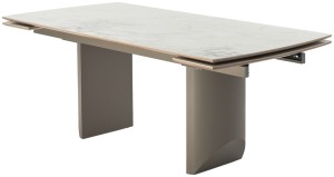 Стол ПУАНТО 200 цвет КРЕМ (BRECHA CREMA ELEGANCE), керамика / Латте каркас