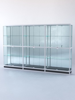 Витрина "ПРЯМОУГОЛЬНАЯ" №4-3м-300-3 (задняя стенка - зеркало), Черный