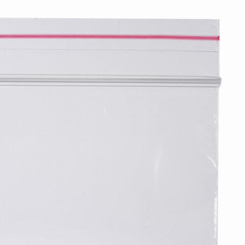 Пакеты с замком ZIP LOCK "зиплок", комплект 100 шт., 400х500 мм, ПВД, толщина 40 микрон, BRAUBERG, 606219