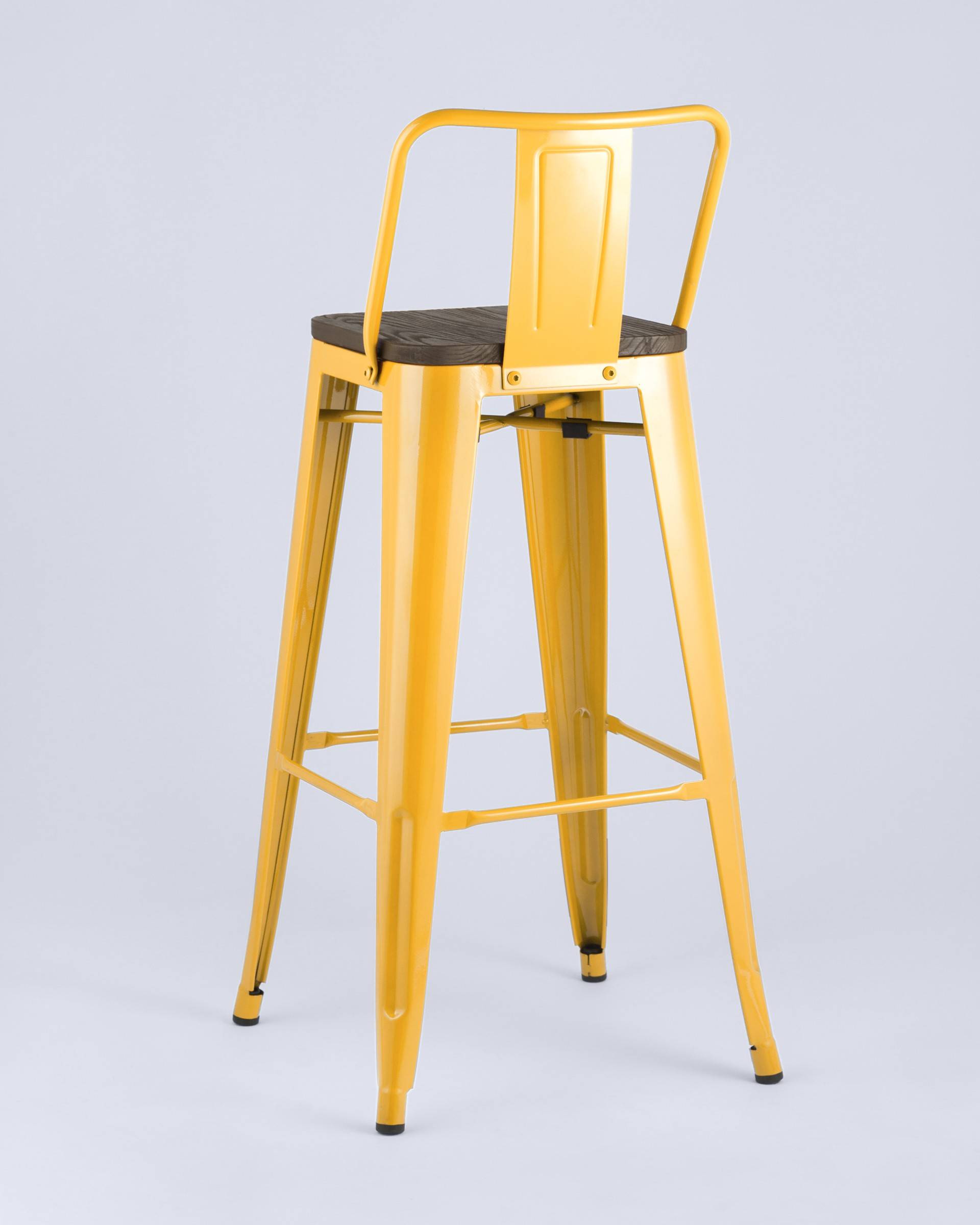 Стул барный TOLIX WOOD со спинкой желтый