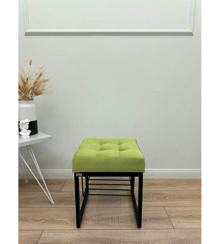 Банкетка Марсей 40-44 с полкой (салатовый/черный)