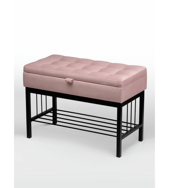 Банкетка Н-76 (черный/светло-розовый)