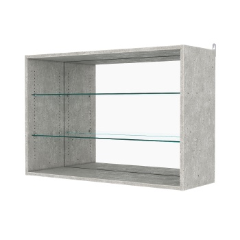 Витрина настенная с регулировочными полками №3-2ГГ-РЕГ с зеркалом, Метрополитан Грей