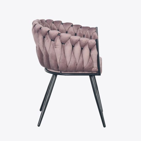 Стул Трир, пыльно-розовый бархат HLR, ножки черные