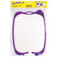 Доска двусторонняя маркерная A4 (190х270 мм), БЕЛАЯ/КЛЕТКА, с маркером и стирателем, ЮНЛАНДИЯ, 236898