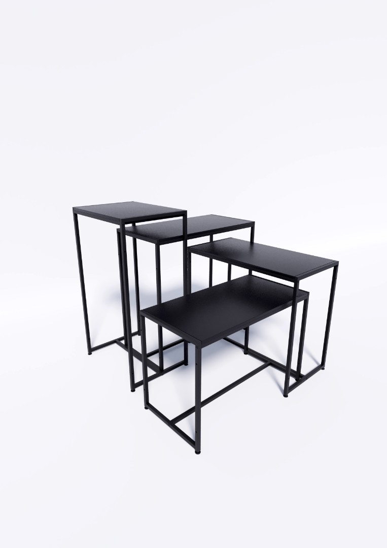 Стол TEVOLO демонстрационный черный-дуб сонома В75Ш120Г45