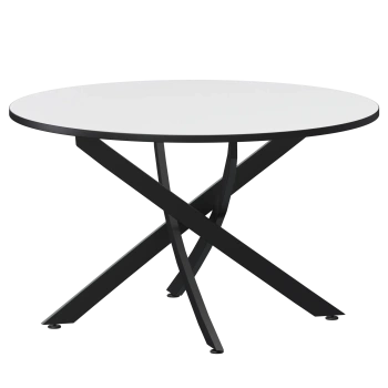 Стол нераздвижной Геометрия 2 Обеденные столы в пластике Геометрия 2 1000 (Н-3782) Супер Белый/Черный муар